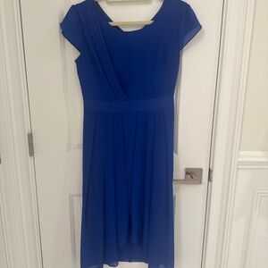 Chiffon blue draped dress